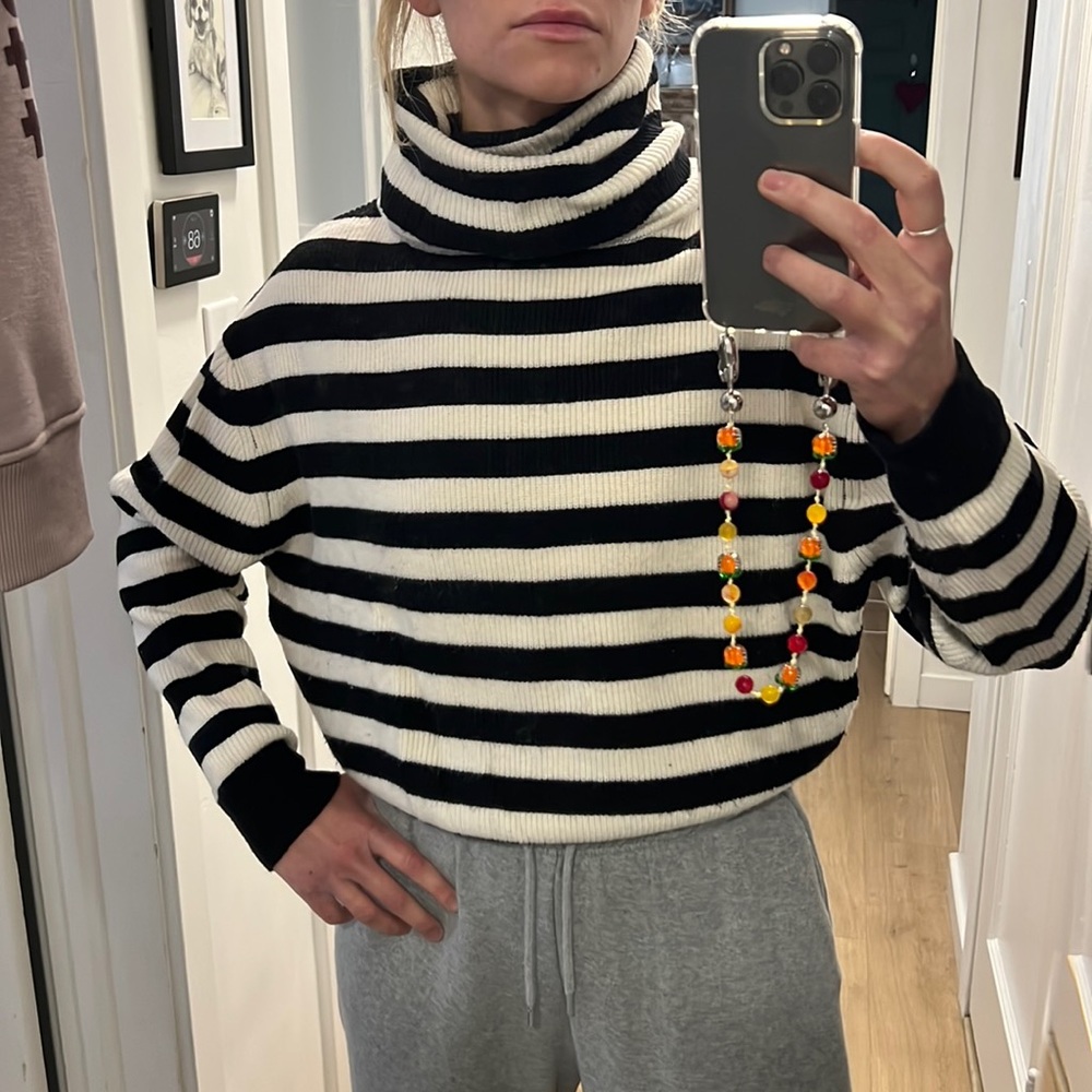 Zara black and white striped sweater